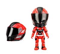 Modèles réduits de Motards en métal, Figurines de Transformers avec Casque en métal, Superbes Objets de Collection, Cadeaux d'anniversaire (Rouge)