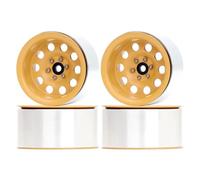 Modèles Roues RC pour Axial pour SCX10 II 90046 90047 RR10 pour Wraith pour TRX4 pour Yeti KM2 pour Traxxas 1/10 Moyeux Jante Roue Beadlock 12mm Hex RC Voiture(Yellow)