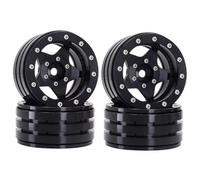 Modèles Roues RC pour Axial pour SCX10 pour TRX4 pour Redcat Tornado 1.9 ''Roues À Billes Métal Jantes Trous Tout-Terrain Chenille Alliage RC Mise Niveau(Black)