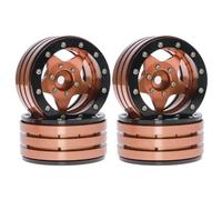Modèles Roues RC pour Axial pour SCX10 pour TRX4 pour RGT pour Redcat Tornado 1.9 ''Roues À Billes Métal Jantes Trous Chenille Tout-Terrain Mise Niveau RC(Brown)