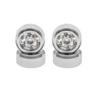 Modèles Roues RC pour Axial pour SCX24 AX24 pour TRX4M pour TRX4-M 1/18 1/24 1.0 Pouces Jante Roue Beadlock Plat Profond Estampé Moyeu Métal RC Voiture sur Chenilles(Silver)