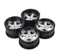 Modèles Roues RC pour Tamiya TA01 TA02W TA02 1/10 4 Pièces 52x32mm Moyeu Roue Télécommande Mises À Niveau Appropriées Accessoires(Silver2)