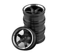 Modèles Roues RC pour Traxxas pour HSP 94123 94122 pour Tamiya pour HPI pour Kyosho pour RedCat pour Sakura 1/10 4 Pièces Jantes Aluminium RC Dérive sur Route(Black)