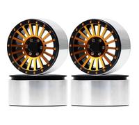 Modèles Roues RC Pour Yikong Pour Yeti Pour Wraith Pour Ryft Pour TRX4 Pour TRX6 Pour SCX10 RB10 1/10 4 Pièces 2,6 Pouces Alliage Beadlock 18 Rayons 12 Mm Jantes Hexagonales Moyeu Voiture RC(Yellow)