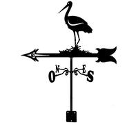 Modélisation de la Cigogne Girouette en métal avec Montage sur Le Toit Décorations de Jardin sur Le Toit Indicateur de Direction du Vent Girouette pour l'extérieur de la Cour de la Ferme Gazebo de j