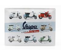 MODÉLISATION DÉCORATION PLAQUE 3D MÉTAL PLAQUE PIAGGIO VESPA COLLAGE BLANC