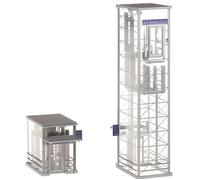 Modélisme accessoires de décor HO - FALLER - Ascenseurs modernes - 2 tours en acier et verre