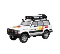 Modélisme De Véhicules à Moteur 1 24 pour Toyota Land Cruiser LC80 SUV Modèle De Voiture en Métal Moulé sous Pression avec Son Et Lumière Voiture Miniature(White)