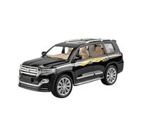 Modélisme De Véhicules à Moteur 1 24 pour Toyota Land Cruiser SUV Tout-Terrain Modèle Voiture Métal Moulé Pression Alliage Zinc avec Lumières Musique Voiture Miniature(Noir)