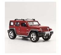 Modélisme De Véhicules à Moteur pour Jeep Wrangler Voiture Son Et Lumière Véhicule 1 32 Modèle De Voiture Alliage Simulation Voiture Éducatif Voiture Miniature(Rouge)