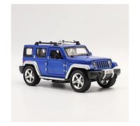 Modélisme De Véhicules à Moteur pour Jeep Wrangler Voiture Son Et Lumière Véhicule 1 32 Modèle De Voiture Alliage Simulation Voiture Éducatif Voiture Miniature(Bleu)