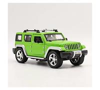 Modélisme De Véhicules à Moteur pour Jeep Wrangler Voiture Son Et Lumière Véhicule 1 32 Modèle De Voiture Alliage Simulation Voiture Éducatif Voiture Miniature(Vert)