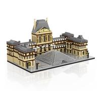 Modelock Architecture - Mini blocs de construction Louvre, musée Louvre de Paris, mini blocs de construction, kit de modélisme architectural, monuments célèbres au monde, jouet éducatif pour adultes