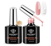 MODELONES Gel Construction Ongle UV, 8 en One Builder Gel 2 Pcs, Gel UV/LED pour Gummy Rubber Base, Vernis Fortifiant Ongles, Protéger les Ongles Cassés Renforcement, Réparation Transparente Altrosa