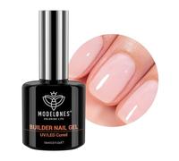 modelones Gel Construction Ongle UV, 8-in-1 Builder Gel,Gummy Base pose Americaine, Ongle de renforcement, LED Ongles forts et Résistants, Capsules et Extensions, Extend Gel,Nail Art 15ML Rosa