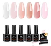 Modelones Gel de construction pour ongles, 8 en 1, 6 couleurs, gel de construction pour ongles, gel de construction pour ongles, gel de construction en bouteille, amorce pour ongles