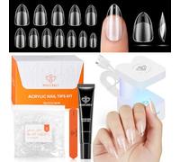 modelones Lot de 216 faux ongles et lampe UV - 12 tailles - Pour extension d'ongles - Cadeau de salon DIY