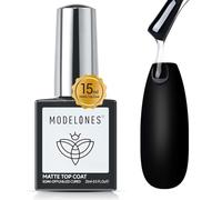 Modelones Matte Top Coat Vernis Semi Permanent 15ML, No Wipe Top Coat Vernis à ongles Gel UV Semi Permanent pour Manucure Nail Art
