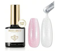 Modelones Pailleté Top Coat Semi Permanent, Brillant Gel Vernis À Ongles Top Coat Vernis Gel 10ML No Wipe Finition Art Vernis Manucure Longue Durée Top Coat Pailleté: Cette fois-ci, Modelones nous a d