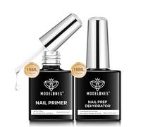 Modelones Primer Ongle Gel UV et Déshydrateur Kit Vernis Semi Permanent pour Acrylique Polygel Vernis à Ongles Nail Prep Déshydratation et Collage Manucure Naturels Air Dry 15 ml 2pcs