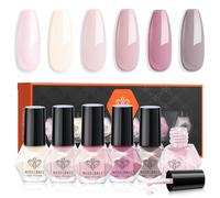 modelones Vernis à Ongles, 6 PCS Vernis à Ongles Lot Brillant Séchage Rapide Brun Nude Rose Gris, à Base D'eau Vernis Lot, Vernis Gel DIY Nail Art Manucure, Cadeau pour Les Femmes