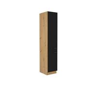 MODENA - Colonne - 2 portes - 40 x 57 x 210 cm - Chêne artisan / Noir mat
