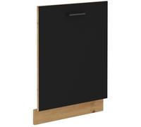 MODENA - Façade lave-vaisselle + plinthe - 60 x 52 x 82 cm - Chêne artisan / Noir mat
