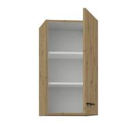 MODENA - Meuble haut - 1 porte - 40 x 31 x 72 cm - Chêne artisan / Noir mat