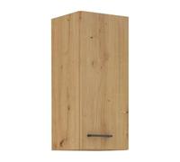 MODENA - Meuble haut - 2 portes - 30 x 31 x 72 cm - Chêne artisan / Noir mat