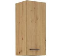 Modena - Meuble haut de cuisine - 2 Portes - 30 cm - Chêne artisan et noir mat