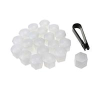 Modengzhe Lot de 20 cache-écrous de roue de voiture en plastique avec clip de retrait Blanc 19 mm