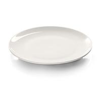 Modermo Prima Assiette basse sans rebord | Porcelaine de haute qualité | Diamètre Ø 25 cm | Blanc | Plaque universelle | Facile à nettoyer | Lavable au lave-vaisselle