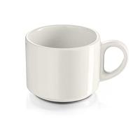Modermo Prima Porcelaine Tasse à Café | Capacité de 200 ml | Tasse à thé Blanche | Tasse Empilable | Gobelet Mince | Tasse à Café Contemporaine en Porcelaine | Tasse Convient pour thé à jus d'eau