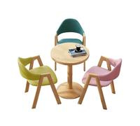 Modern 3-Piece Round Table and Chairs Set,1 3 Furniture, Wooden & Soft Upholstered with for Home/Cafe Decor(B)