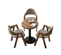 Modern 3-Piece Round Table and Chairs Set,1 3 Furniture, Wooden & Soft Upholstered with for Home/Cafe Decor(E)