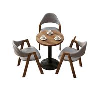 Modern 3-Piece Round Table and Chairs Set,1 3 Furniture, Wooden & Soft Upholstered with for Home/Cafe Decor(D)
