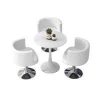 Modern 3-Piece Round Table and Swivel Chair Set, Compact with Chairs, Dining for Small Family Gatherings(I)