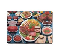 Modern a Delicious Feast Tapis imprimé doux pour salon, bureau, table basse, balcon - Résistant à l'usure - 203,2 x 147,3 cm