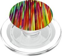 Modern Abstract Art with Red Stripes for Women Cute Rainbow PopSockets PopGrip pour MagSafe
