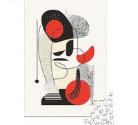 Modern Abstract Face - Geometric Minimalist Wall Art Puzzle Adulte De 1000 Pièces, 70x50cm/1000pcs; Pièces Lisses Et Faciles À Trier; À Reprendre Dès Que Le Temps Le Permet