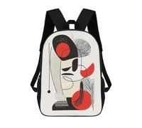 Modern Abstract Face - Geometric Minimalist Wall Art Sacs À Dos, Sac À Dos Enfant, Sac D'école, Sac À Dos De Voyage Imprimé En 3D, Accessoire De Mode, Sac À Dos Imperméable Pour Enfants 17inch