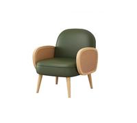 Modern Accent Chair Armchair with Rattan Arms with Small Loveseat Couch Sofa, Solid Wood Frame with Legs(3)