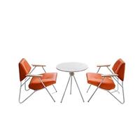 Modern Accent Chair with Arms for Living Room,raditional Style Metal Table and Chairs with Faux Leather Upholstery,Indoor/Outdoor Patio Cafe Seating(4)