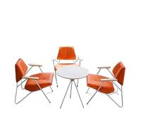 Modern Accent Chair with Arms for Living Room,raditional Style Metal Table and Chairs with Faux Leather Upholstery,Indoor/Outdoor Patio Cafe Seating(5)