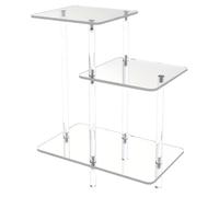 Modern Acrylic Nighstands-Clear 3 couches, table basse, étagère d'accent pour chambre à coucher | table transparente pour salon, salle, décoration de la maison, stockage d'entrée ,
