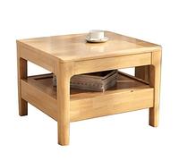 Modern and Simple Solid Wood Living Room Furniture with Drawers Square Low Table Floor Tea Table Double Storage Beautiful and Elegant