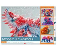 Modern Art Animals (Tischkalender 2026 DIN A5 quer), CALVENDO Monatskalender: Dieser einzigartige Kalender zeigt 12 beeindruckende Kunstwerke, die ... und zeitgenössischen Stilen darstellen.