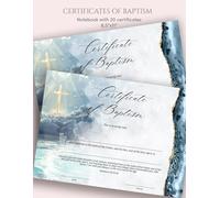 Modern Baptism Certificates for Church: Certificates of Baptism for Kids | Water Christening Certificates | Baptism Certificates for Adults | Certificates of Baptism