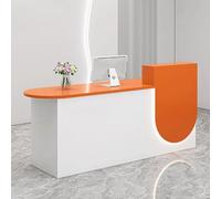 Modern Beau Salon Bureau de réception avec éclairage doux Ele comptoir avant et table de bureau Sto Slish 1,4 m pour petites entreprises (blanc et )