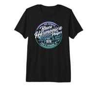 Modern Blues Harmonica Player Born in 1976 Birthday T-Shirt Haut de Gamme